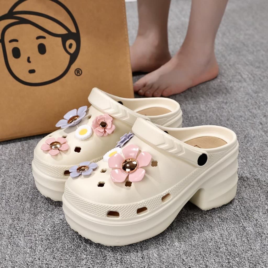 ในไทยSHO-PIZ-11รองเท้าหัวโต สไตล์เกาหลีส้นตึก สูง 10 cm.ยางพื้นนิ่มใส่สบาย สีพาสเทลน่ารัก แถมฟรีตัวติดน่ารัก รูปที่ 4