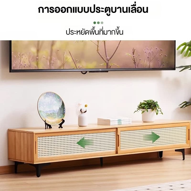 ตู้วางทีวี ชั้นวางทีวี ตู้ทีวีไม้ สามารถจัดเก็บของได้มาก วางทีวี55/65 นิ้วได้ รับน้ำหนัก 500KG รูปที่ 5