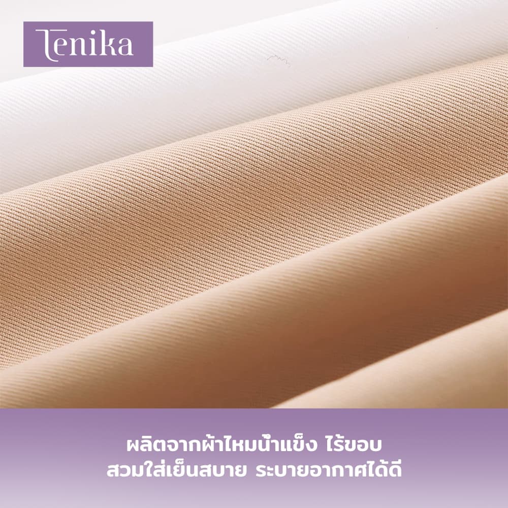 TENIKA กางเกงในผู้หญิง เอวกลาง ไร้ขอบ ผ้าเรียบนุ่มลื่น ยืดหยุ่นดีมาก ระบายอากาศได้ดี รูปที่ 6
