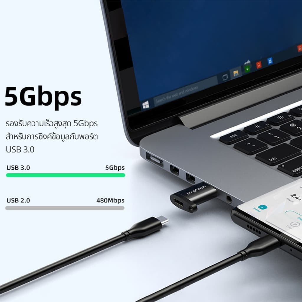 ส่งจาก กทมIdigital OTG USB 3.0 to Type-C / Type-C to USB 3.0 Adapter, 5Gbps, เหมาะสำหรับแล็ปท็อป, โทรศัพท์มือถือ รูปที่ 3