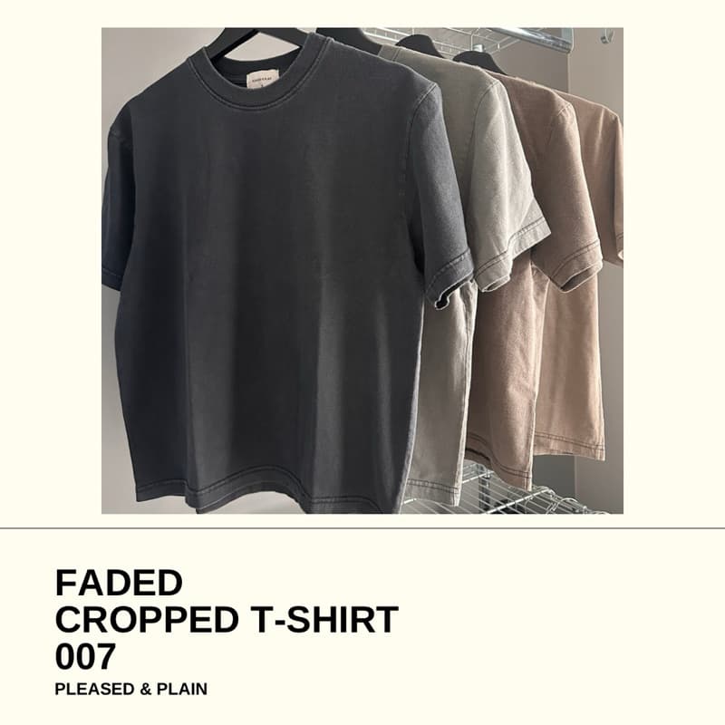 007 เสื้อยืดครอปฟอกเฟด ผ้าคอตตอน ผ้านุ่ม พรีเมี่ยม รูปที่ 1