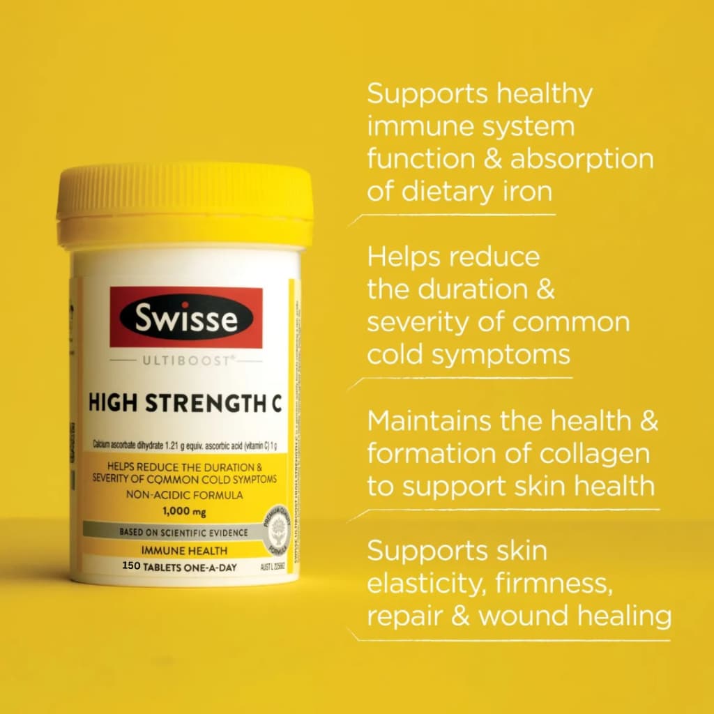 Swisse High Strength C วิตามินซีเข้มข้น ขวดใหญ่150เม็ด EXP05/2028 รูปที่ 5