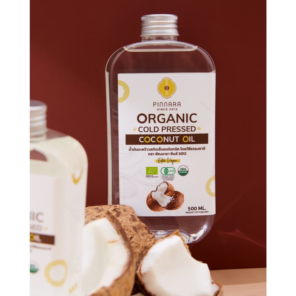 Pinnara น้ำมันมะพร้าวสกัดเย็นออร์แกนิค 100/250/500 ml Organic Cold Pressed Coconut Oil รูปที่ 8