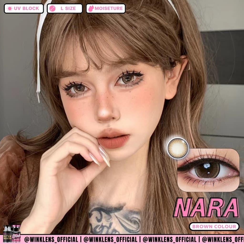 คอนแทคเลนส์ wink Nara ตาหวาน ขนาดตาโต กรองแสง เลนส์นิ่ม ใส่สบาย รูปที่ 3