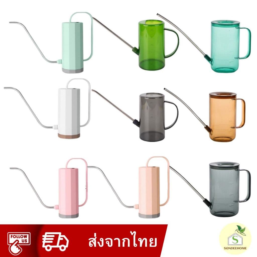 บัวรดน้ำปากยาว บัวรดน้ำแคคตัส ขนาด 1 ลิตร 1.2 ลิตร บัวรดน้ำเล็ก สีพาสเทล ฝักบัวรดน้ำต้นไม้ รูปที่ 1