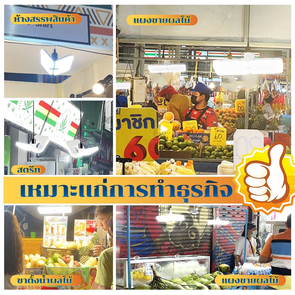 SEEDIQ หลอดไฟ LED Hight light Bulb ใช้ไฟ220V ขั้ว E27 25 40 60W หลอดไฟพับ 6500K การป้องกันดวงตา หลอดไฟฟ้า LED Bulbs รูปที่ 4