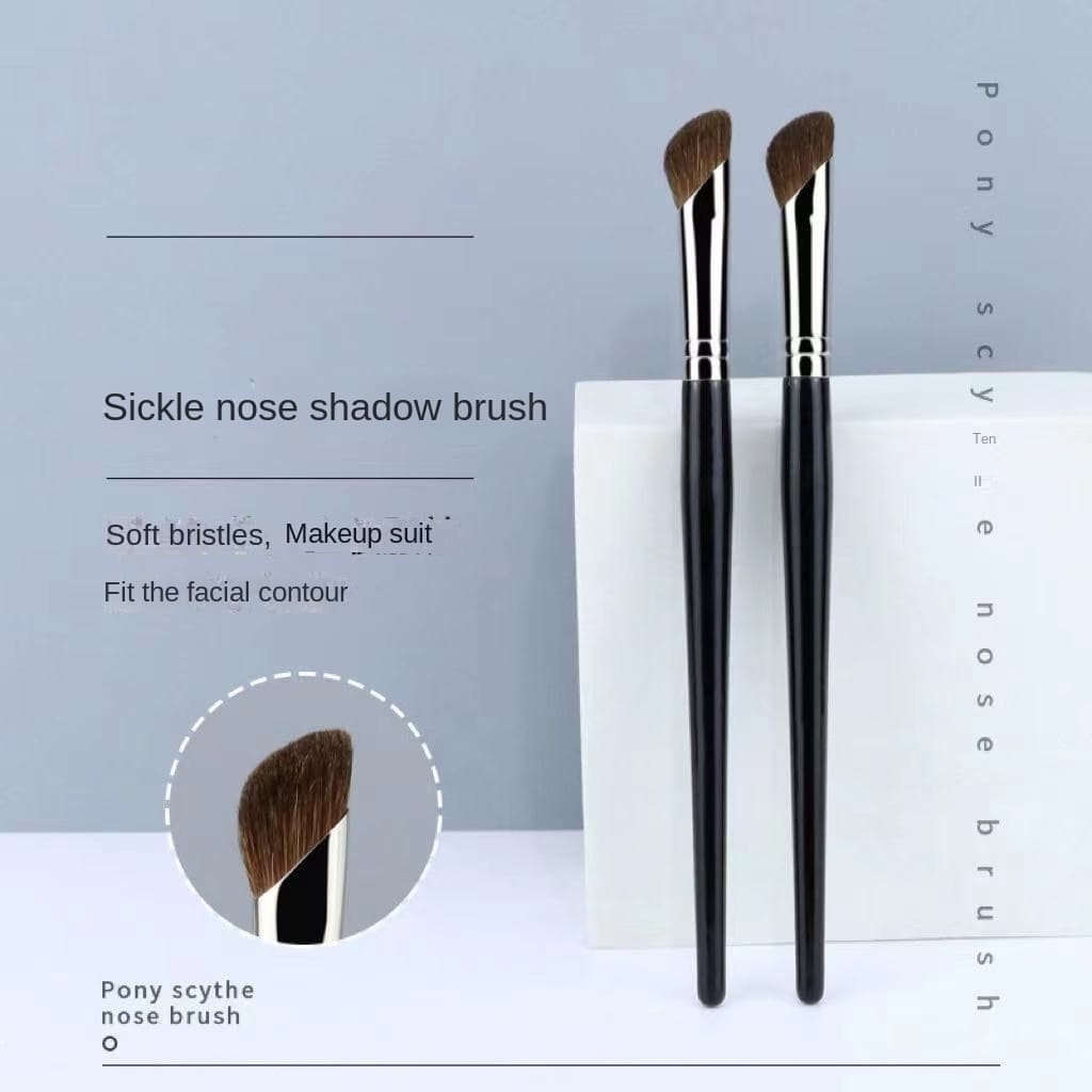 แปรงแต่งหน้า สําหรับแต่งคอนซีลเลอร์ คอนทัวร์ จมูก ตา หัวเฉียง ขนปุยนุ่ม แม่นยํา มืออาชีพ ไฮไลท์ แบบพกพา รูปที่ 2
