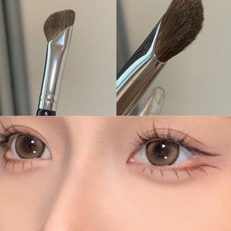 แปรงแต่งหน้า สําหรับแต่งคอนซีลเลอร์ คอนทัวร์ จมูก ตา หัวเฉียง ขนปุยนุ่ม แม่นยํา มืออาชีพ ไฮไลท์ แบบพกพา รูปที่ 6