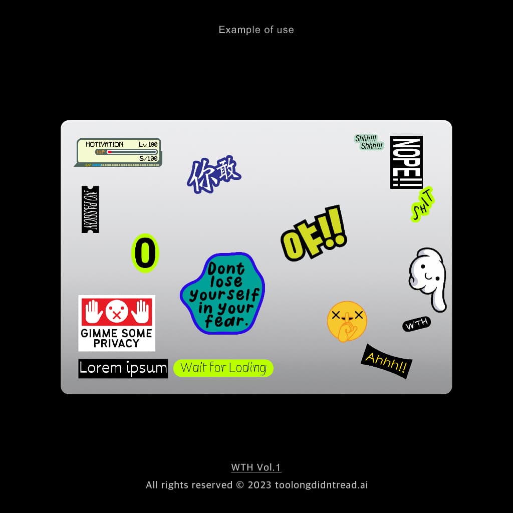 สติกเกอร์ไดคัทกันน้ำ - WTH Vol.1 สำหรับตกแต่ง - Sticker Water Proof รูปที่ 5