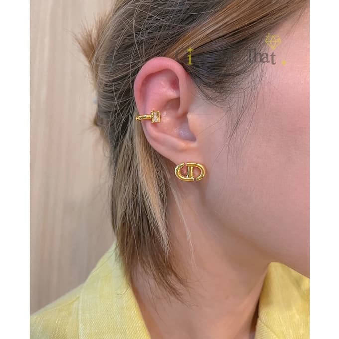 ต่างหูเงินแท้!!925 แบบห่วง วัสดุทองคำชุบ18K งานพรีเมี่ยม รุ่นCD งานHi-end พรีเมี่ยม สไตล์มินิมอล Minimal Givemethat รูปที่ 7