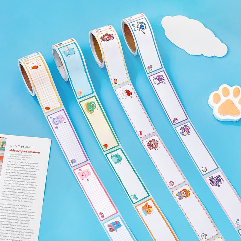 สติ๊กเกอร์ ป้ายชื่อ สติกเกอร์ติดชื่อ นักเรียน ม้วนละ 60 ชิ้น น่ารักๆ Sticker อเนกประสงค์ DIY ตกแต่ง กันหาย รูปที่ 3