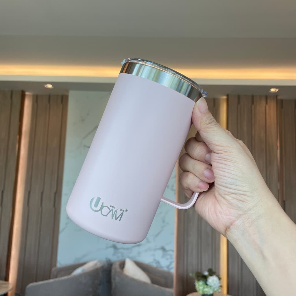 Ucamแก้วเก็บอุณหภูมิแบบมีหูจับขนาด 20ออนซ์ หรือ 600ml เก็บความร้อน-เย็นดีมาก รูปที่ 8
