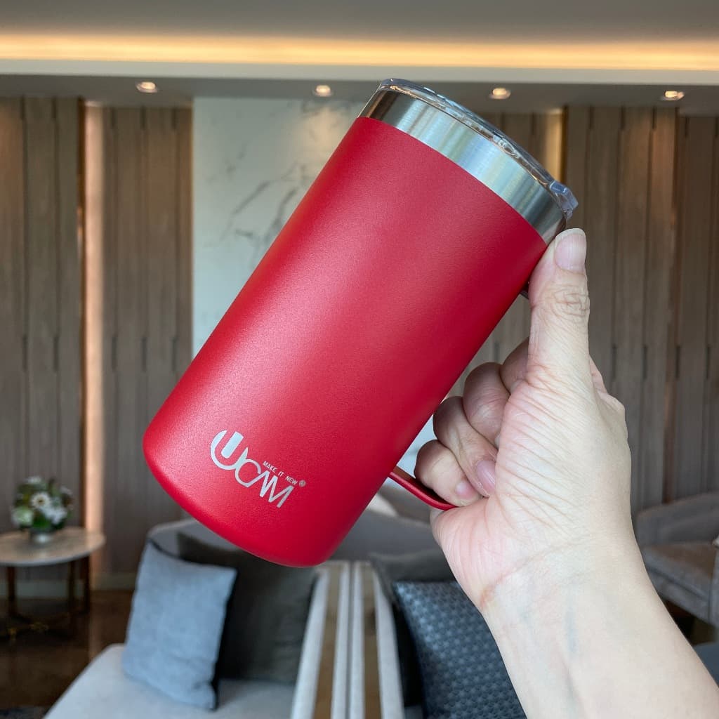 Ucamแก้วเก็บอุณหภูมิแบบมีหูจับขนาด 20ออนซ์ หรือ 600ml เก็บความร้อน-เย็นดีมาก รูปที่ 3