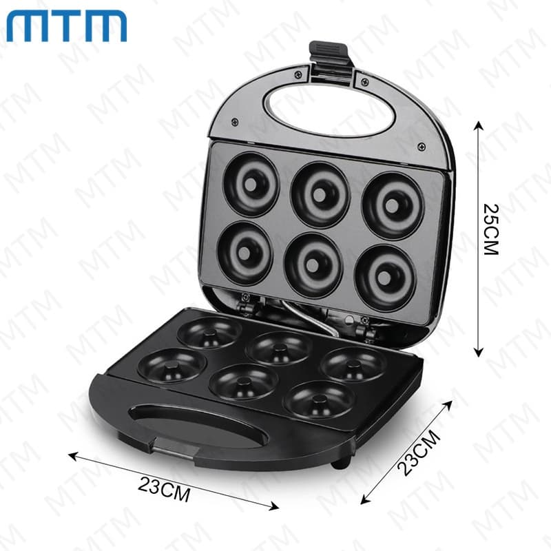 เครื่องทำโดนัท เครื่องทำขนม กำลังไฟ 750W เตาปิ้งขนมปัง ทำได้ครั้งละ 6ชิ้น New Donut machine รูปที่ 7