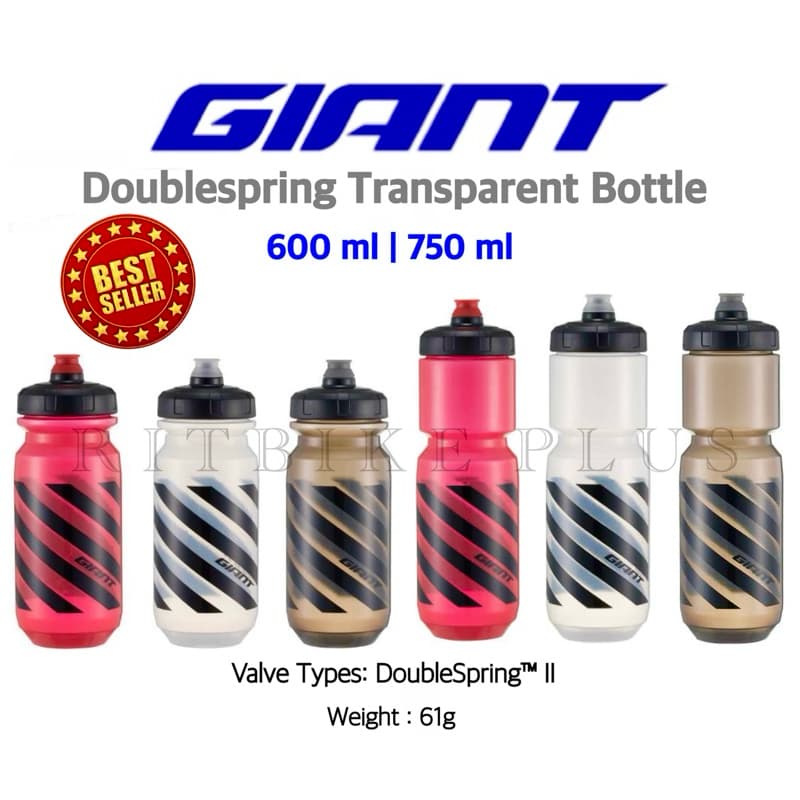 New!!! กระติกน้ำจักรยาน Giant Double Spring 600&750cc. BPA-free จุกระบบใหม่ น้ำพุ่งแรงขึ้น 50 % สินค้าบริษัท รูปที่ 2