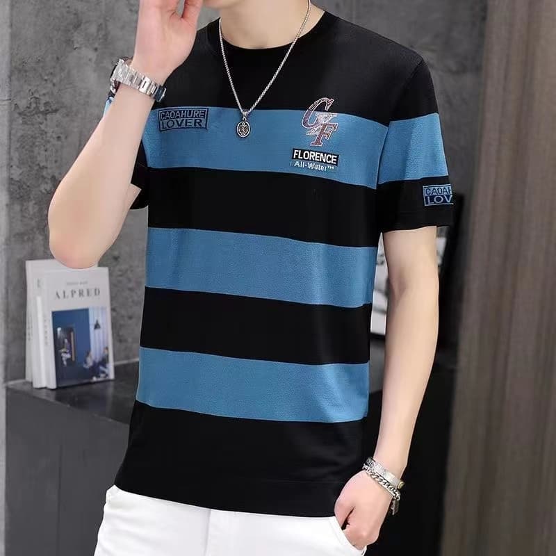 ใหม่ เสื้อยืดคอกลมแขนสั้นผู้ชาย ผ้านิ่มใส่สบายไม่ร้อน รูปที่ 1