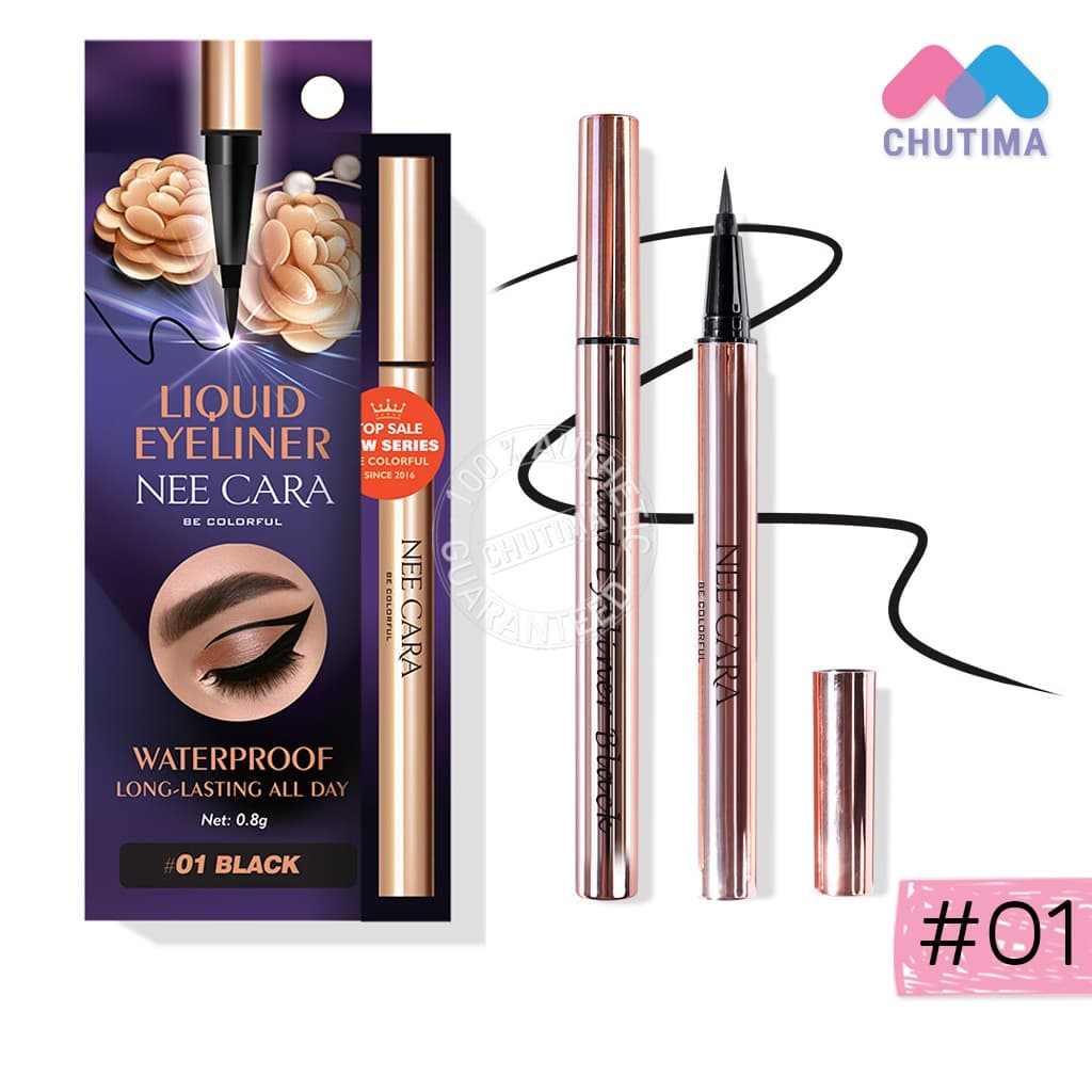 นีคาร่า ลิควิด อายไลเนอร์ ติดทน กันน้ำ N450 Nee Cara Liquid Eyeliner 0.8g. รูปที่ 2