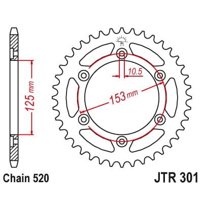 สเตอร์หลัง Honda CRF250L/CRF250Rally/CRF250M ขนาด 520 รูปที่ 9
