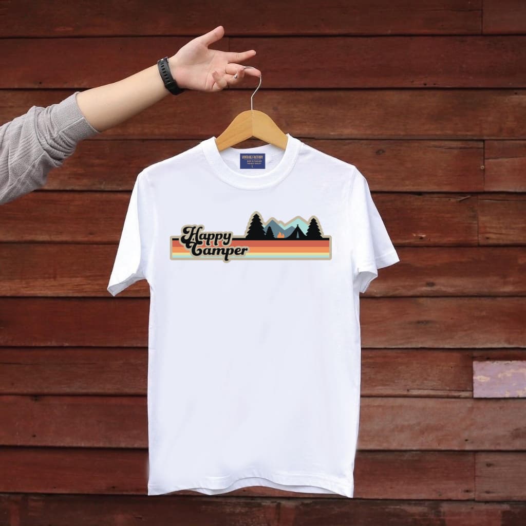 เสื้อยืด HAPPY CAMPER - ผ้า Cotton100% รูปที่ 7
