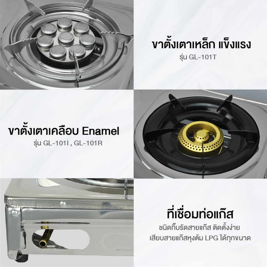 Gmax เตาแก๊สหัวเดี่ยว Gas Stove เตาแก๊สสแตนเลส รุ่น GL-Series เตาแก๊สตั้งโต๊ะ เตาแก๊ส 1 หัว รูปที่ 6
