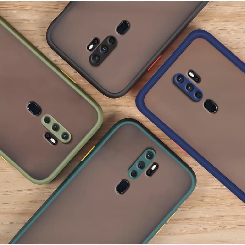 Case OPPO A5 2020 / A9 2020 เคสกันกระแทก ปุ่มสีผิวด้าน เคสกันรอยกล้อง ขอบนิ่มหลังแข็ง รูปที่ 5