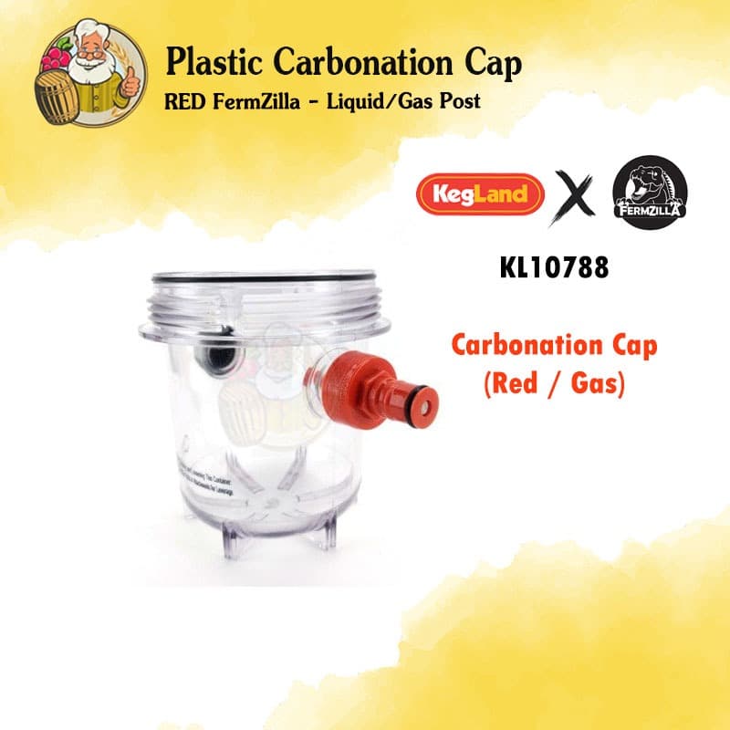 ฝาคาร์บอเนต สำหรับถังหมัก FermZilla Liquid / Gas Plastic Carbonation Cap RED / YELLOW รูปที่ 4