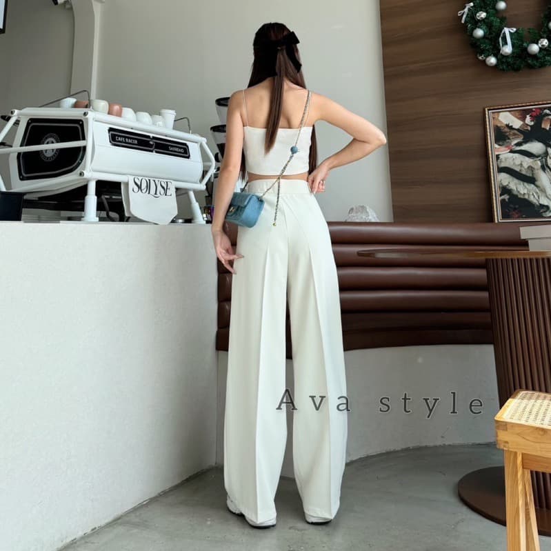 Perfect Lilly กางเกงขากระบอกเอวสูง ทรงลุง ผ้าลิลลี่ ผ้าดีทรงสวย รูปที่ 2