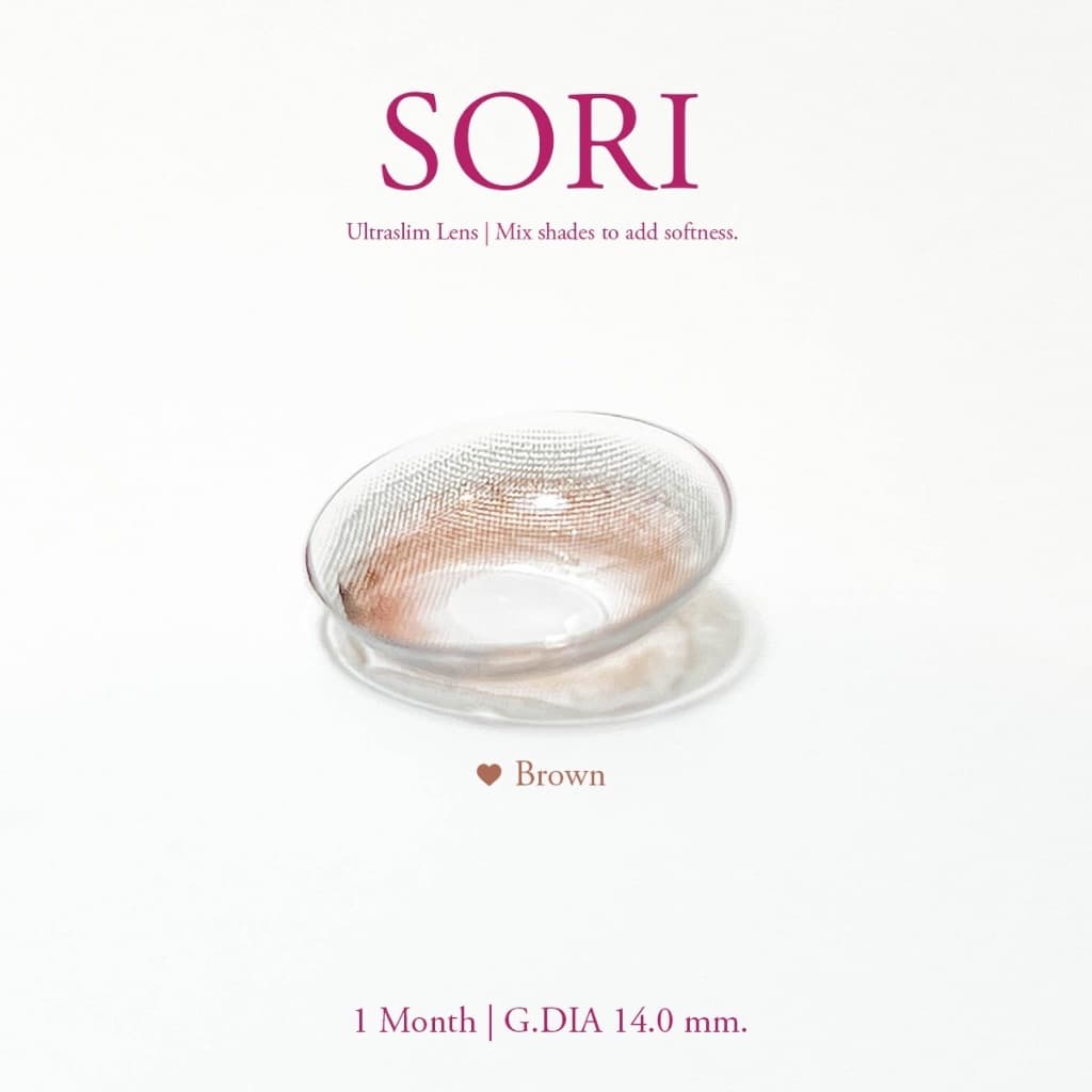 Ultraslim lens เลนส์บางพิเศษผสมกลิตเตอร์ Candylens คอนแทคเลนส์ รุ่น Sori สีน้ำตาล 00-700 รูปที่ 6