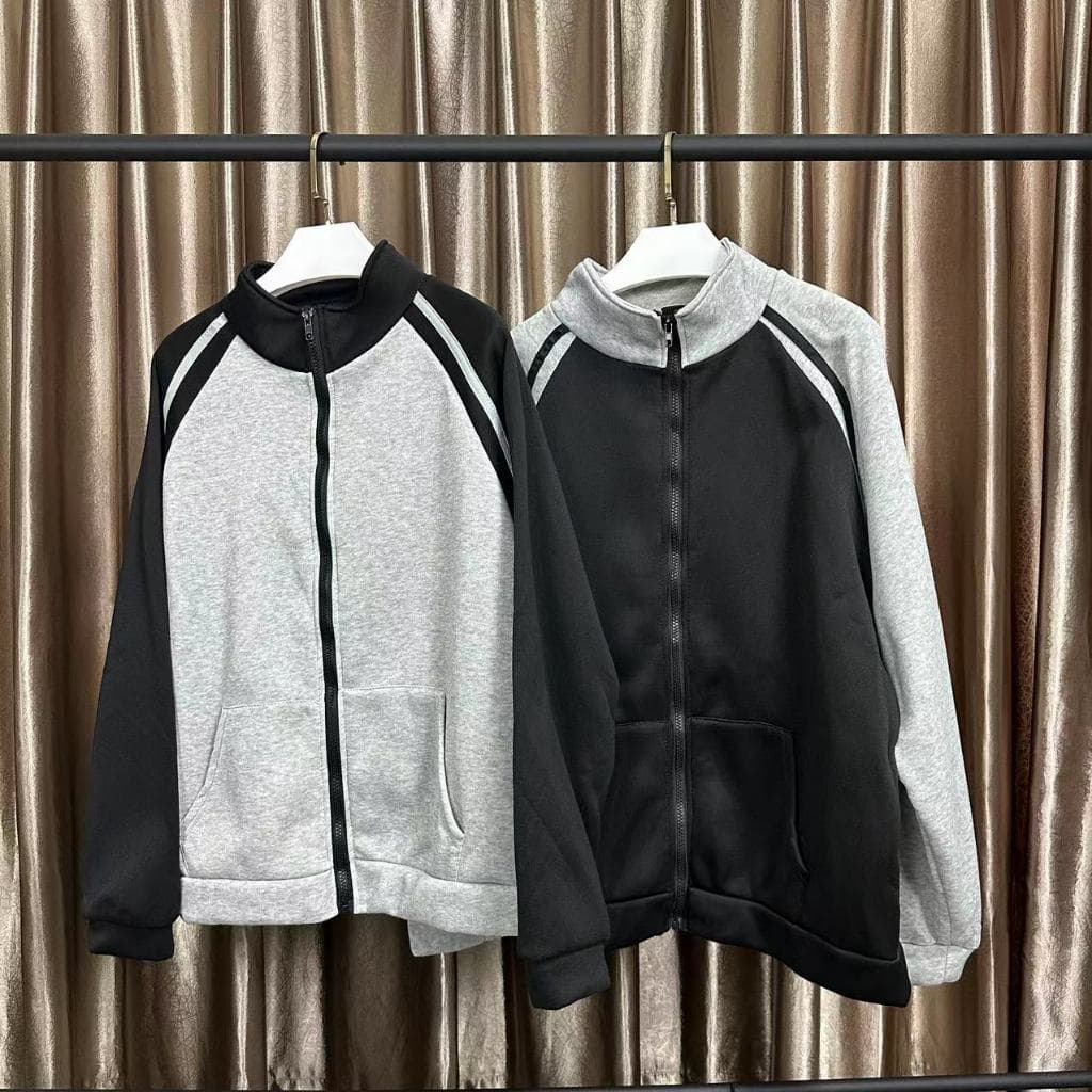 เสื้อกันหนาวผู้หญิง เสื้อคลุมแขนยาว แบบมีซิป ผ้าสำลี ใส่สบาย รูปที่ 5