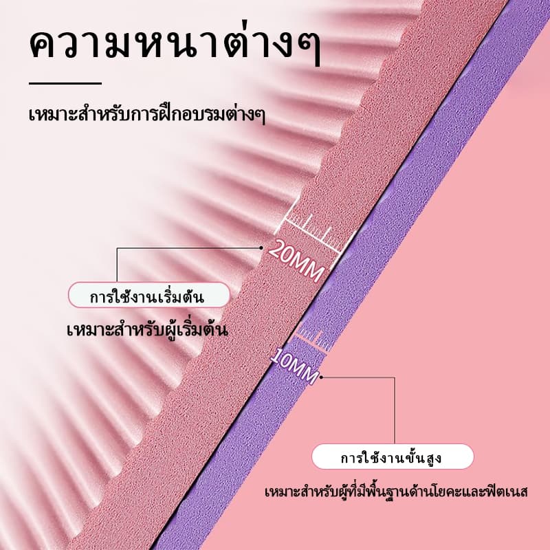 เสื่อโยคะ แผ่นรองโยคะ NBR Yoga mat หนา 10/15/20 มิล กันลื่น กันน้ำ ลดเสียงรบกวน รูปที่ 3