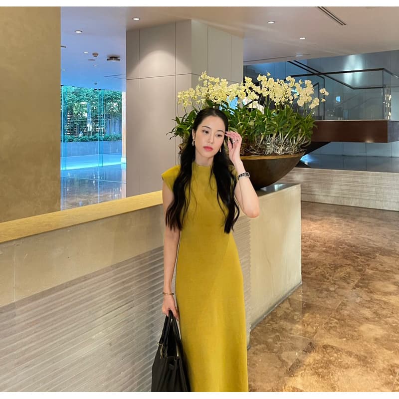 LITAS : YURIN DRESS เดรสคอปีน เเขนล้ำ เดรสทำงาน เดรสเรียบหรู รูปที่ 2