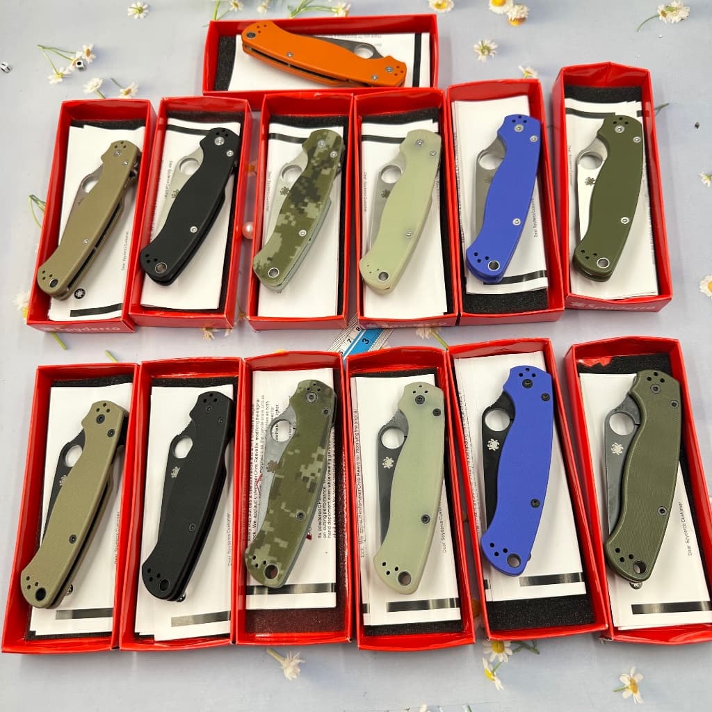 มีดพับ Spyderco รุ่นC81 วัสดุด้ามจับG10 ด้ามจับเครฟล่า ตั้งแคมป์ มีดพกเดินป่า มีดแมงมุม รูปที่ 3
