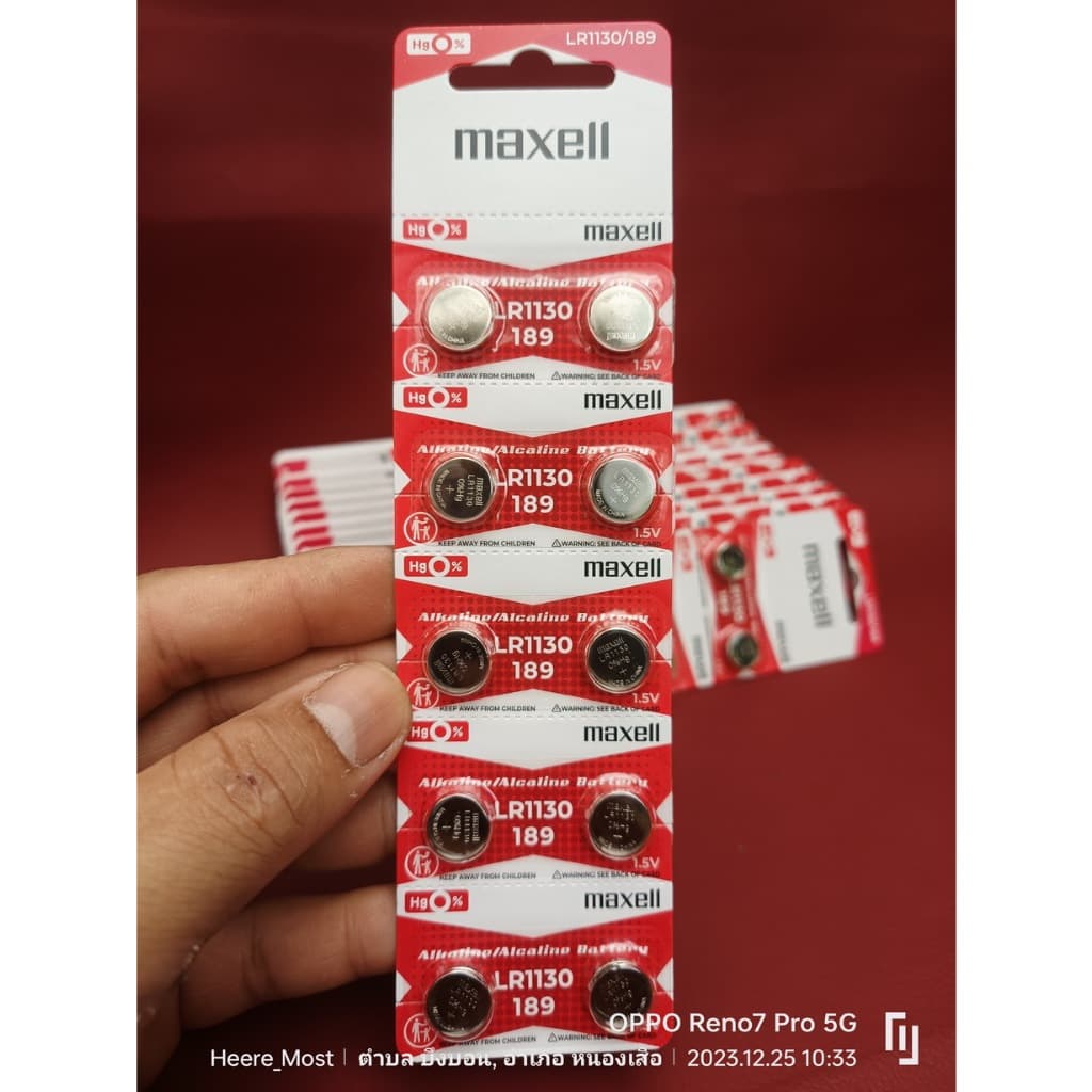 ถ่านกระดุม แท้ล้าน% maxell LR1130 1.5V 189,389,390,SR1130,LR54,L1131,AG10 รูปที่ 4