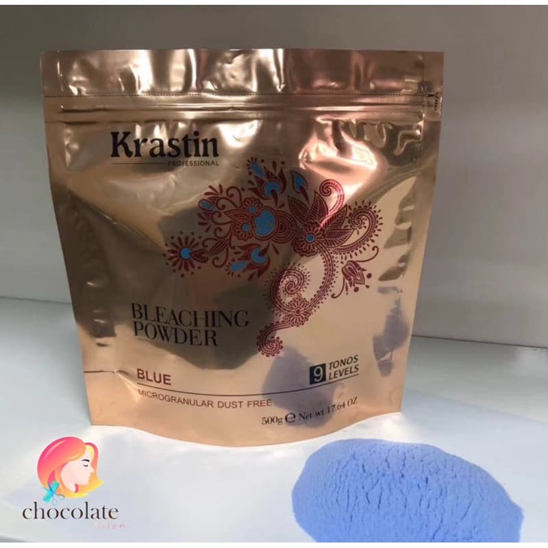 KRASTIN BLEACHING POWDER เกรด A ผงฟอกสีฟ้า อ่อนโยน ขนาด 500 กรัม รูปที่ 1