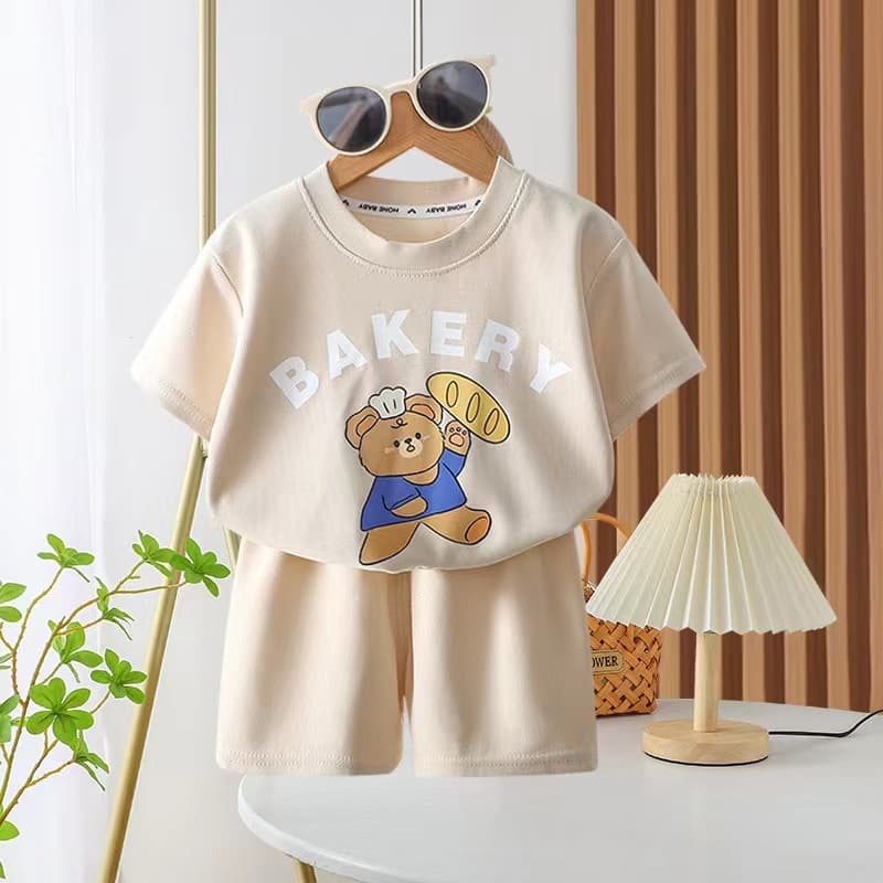 BAKERY05 ชุดเซ็ตเด็ก เสื้อแขนสั้นและกางเกงขาสั้น ชุดเจ้าหมี รูปที่ 5