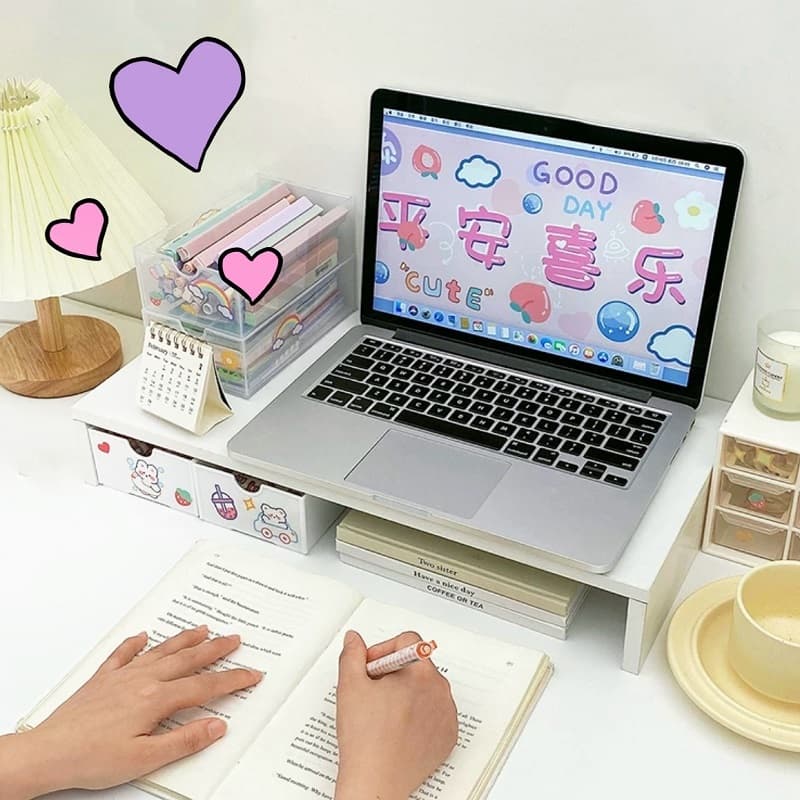 ที่วางโน๊ตบุ๊ค ชั้นวางโน้ตบุ๊ค ชั้นวางคอมพิวเตอร์ laptopstand ที่วางจอคอม ชั้นวางจอคอม ที่วางคอม ชั้นวาง โต๊ะวางคอม จัดเ รูปที่ 1