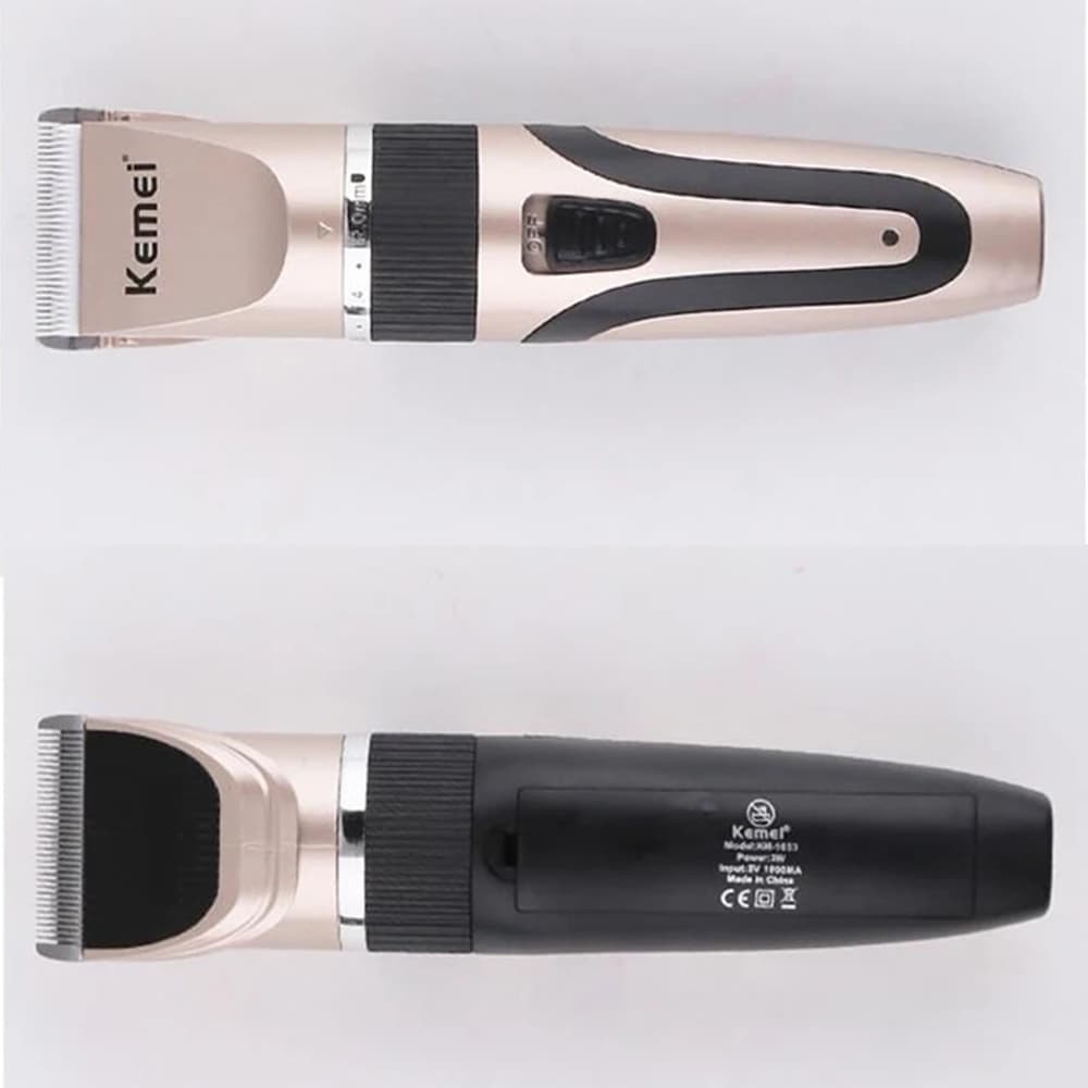Kemei Km-1053 ปัตตาเลี่ยนตัดขนสุนัข ไร้สาย KM1053 แบตตาเลี่ยนตัดขนแมว ตัดคม เสียงเงียบ หวีรอง 4 ขนาด ของแท้ คละสี รูปที่ 5