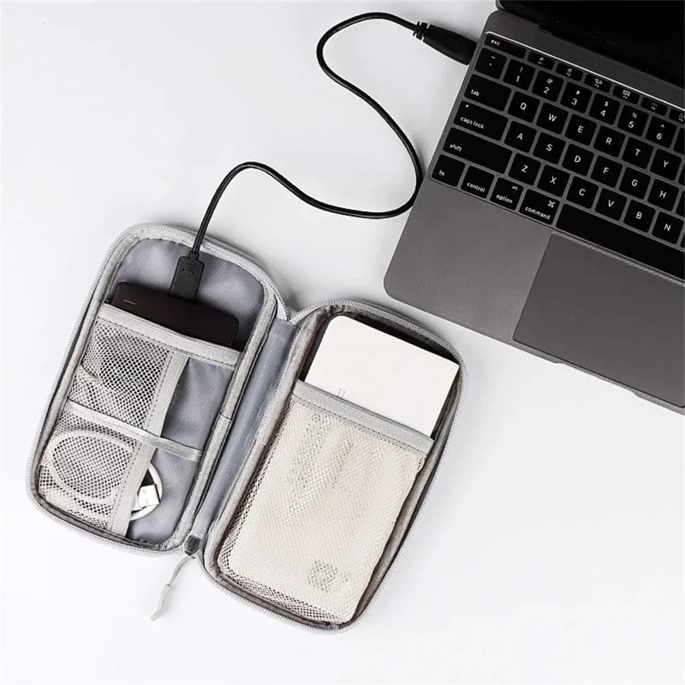 bag organizer แบตสำรอง กระเป๋า เก็บ power bank เคสสายชาร์จ แฟลชไดร์ฟ usb หูฟัง กันน้ำ รูปที่ 6