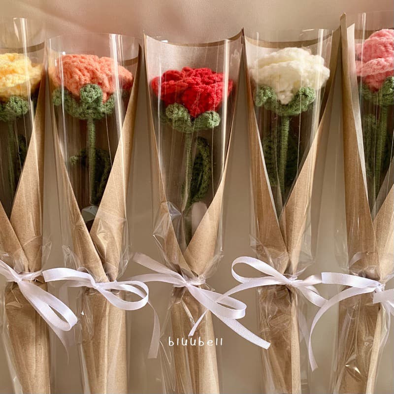 ช่อดอกกุหลาบ ถักไหมพรม รูปที่ 3
