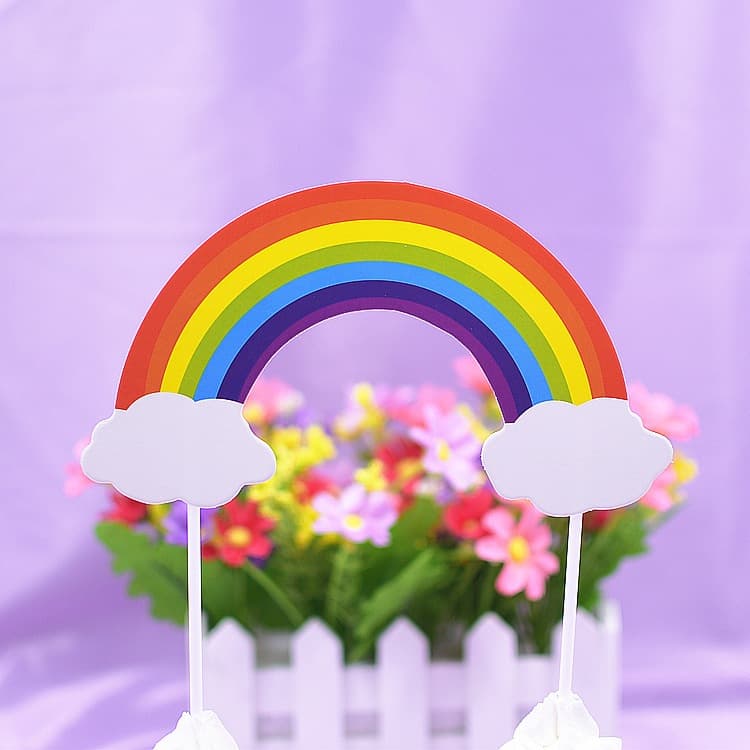 ป้ายปักเค้ก happy birthday สายรุ้ง รูปที่ 2