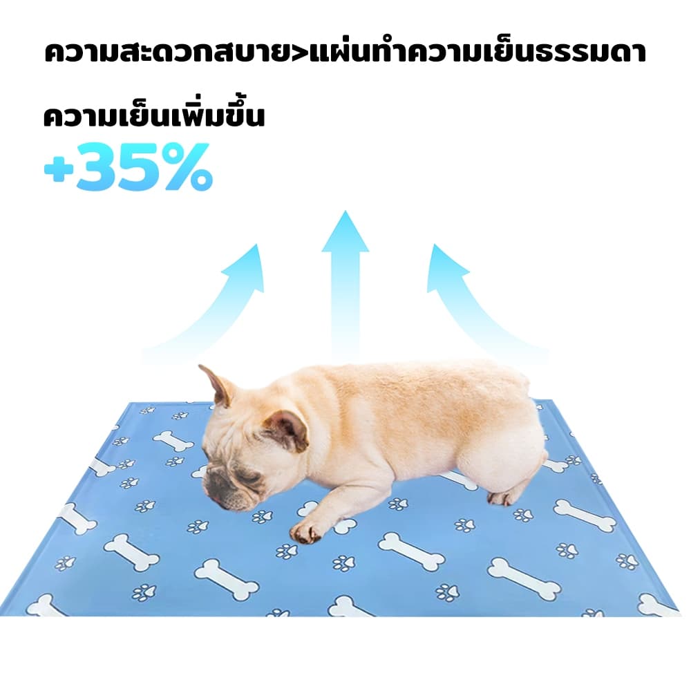 PetStern Pet Cool Mat สำหรับสัตว์เลี้ยง แผ่นรองนอนเย็นสำหรับสัตว์เลี้ยง แผ่นเจลเย็นสุนัข หน้าร้อน ต้องแช่เย็นก่อนใช้งาน รูปที่ 2