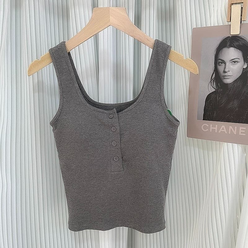 เสื้อกล้ามผ้าร่องงานเกาหลี เสื้อยืดเกาหลี ใส่ทำงาน รูปที่ 8