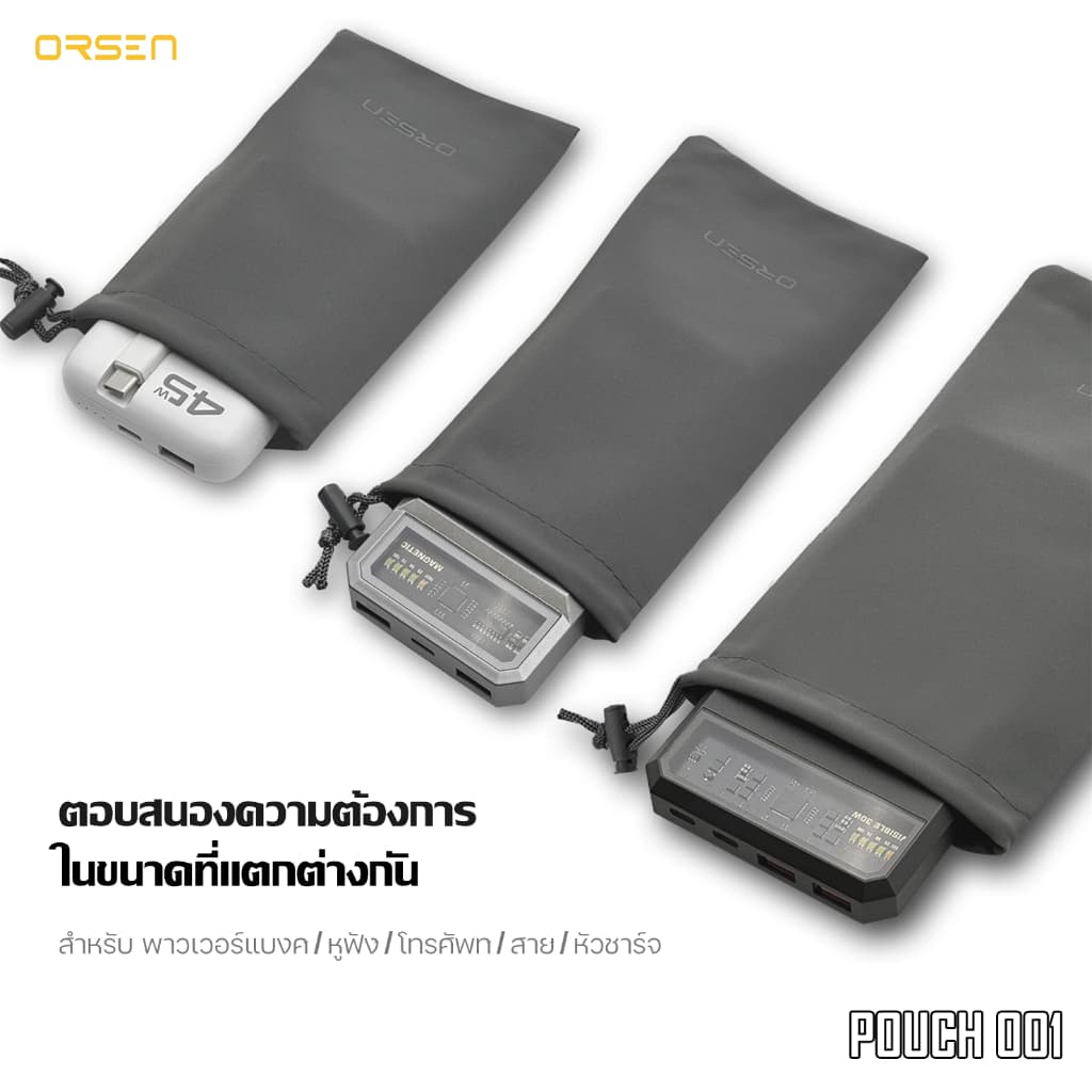 Eloop By Orsen รุ่น POUCH 001 ซองผ้า ถุงผ้า ซองใส่พาวเวอร์แบงค์ Power Bank ซองมือถือ กระเป๋า Bag รูปที่ 2