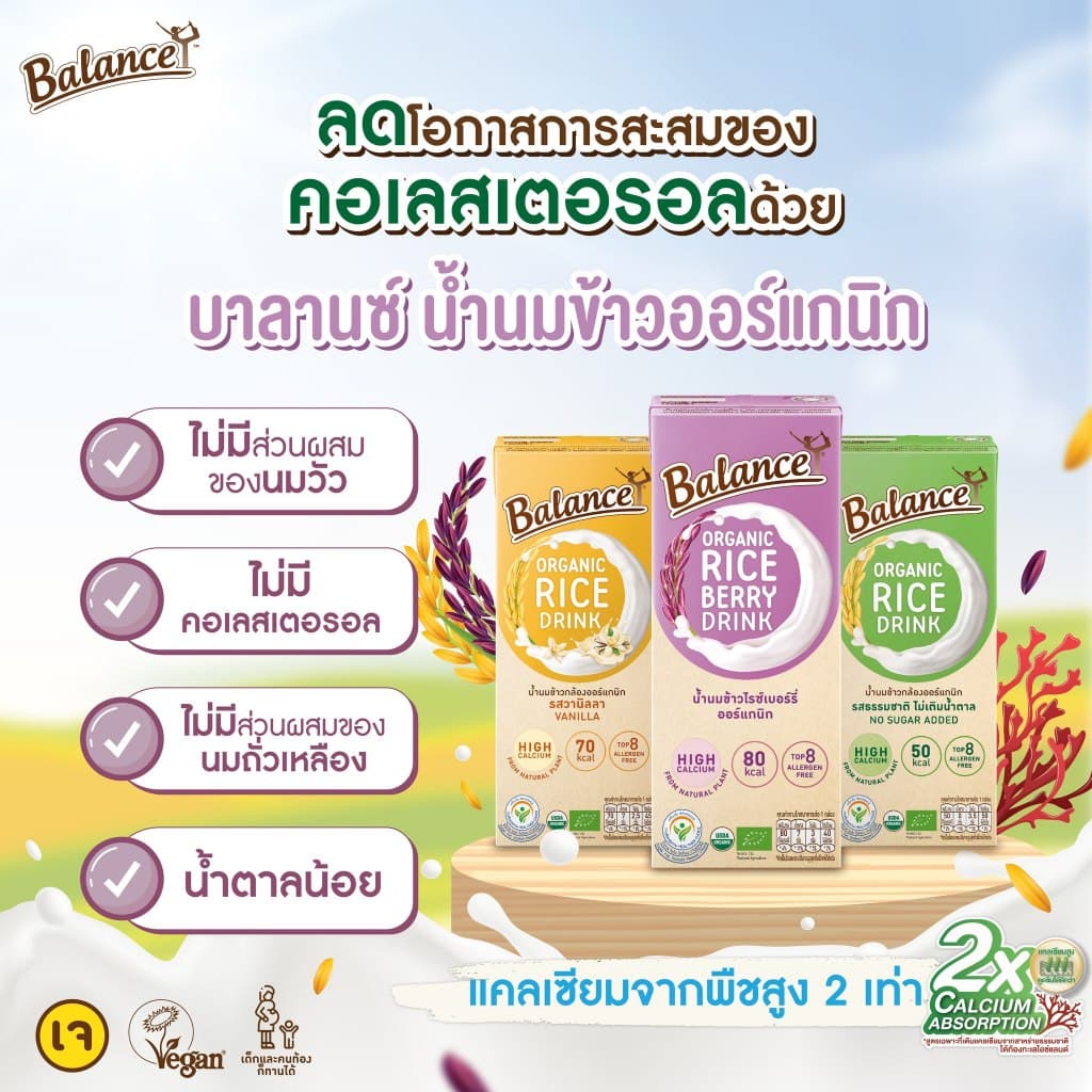 4Care Balance น้ำนมข้าวกล้องออร์แกนิก รสธรรมชาติไม่เติมน้ำตาล ขนาด 180 ml. ไม่มีแลคโตส ไม่มีกลูเตน รูปที่ 5