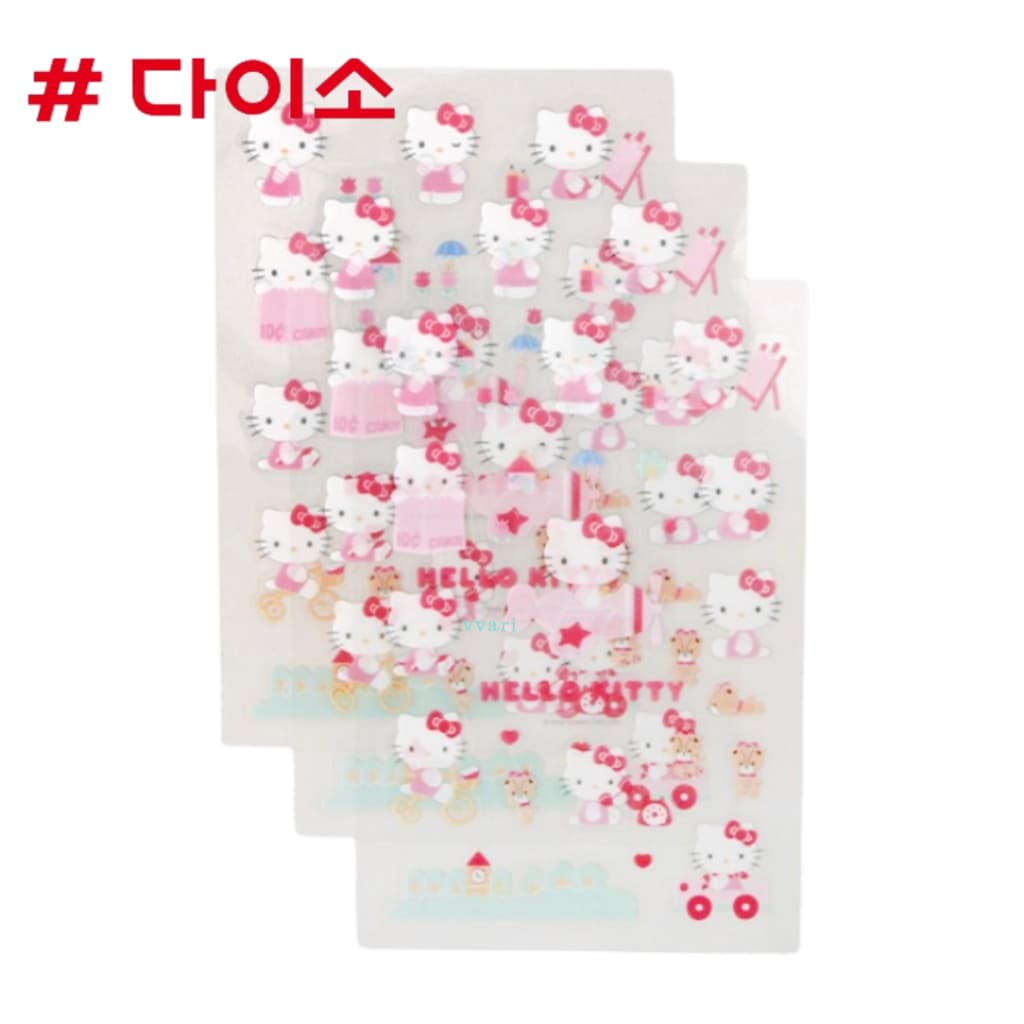 Daiso korea Hello kitty สติ๊กเกอร์ เกาหลี ไดโซะ ตกแต่ง ไดอารี่ เฟรมการ์ด รูปที่ 5
