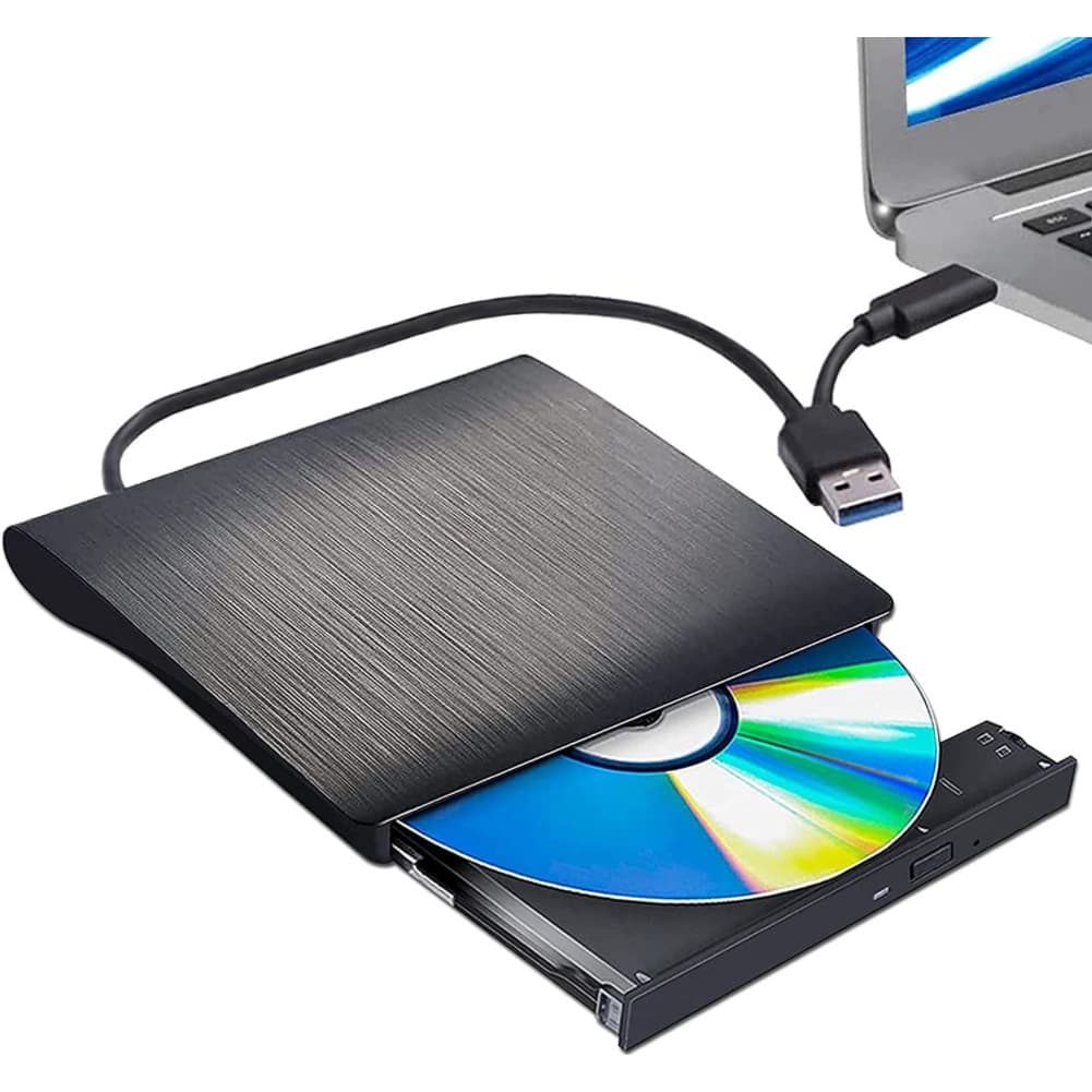 USB 3.0 /TYPE-C Dual Interface Ultra Slim External DVD-RW Burner/CD/Rewrite/ออปติคัลไดรฟ์แบบพกพาสีดำ รูปที่ 5