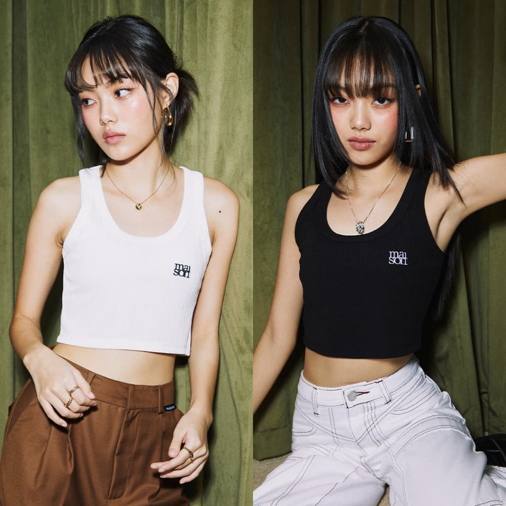 maison KEEPS | Axis Dual Logo Cropped Tank Top | เสื้อกล้ามครอปปักโลโก้ รูปที่ 1