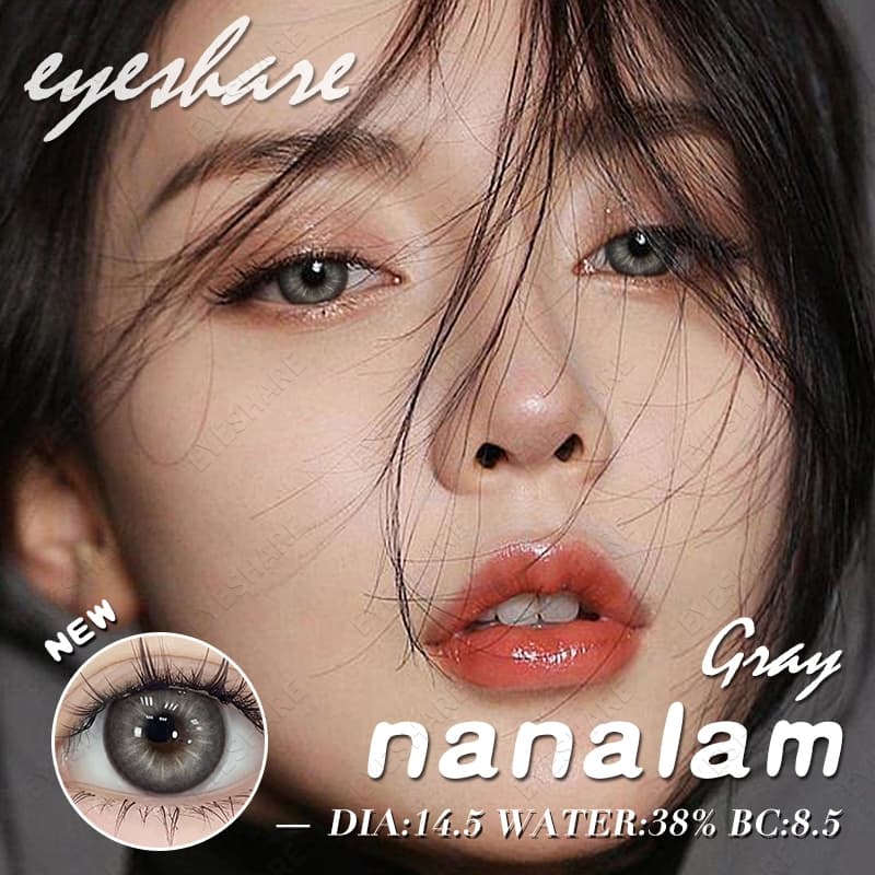 Lens Fine NANALAM คอนแทคเลนส์สีใหม่ มาพร้อมตลับใส่เลนส์ ใช้ได้ 1 ปี ตาโต 14.5mm สีน้ำตาล ฟ้า เทา รูปที่ 8