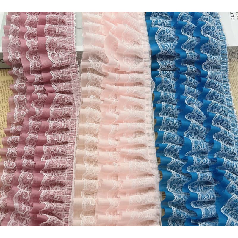 ลูกไม้ระบาย3ชั้น ลูกไม้ตกแต่ง มี 6 สี สวยมากๆ ใช้ตกแต่งเสืัอผ้า-กระเป๋า ผ้าลูกไม้ รูปที่ 9