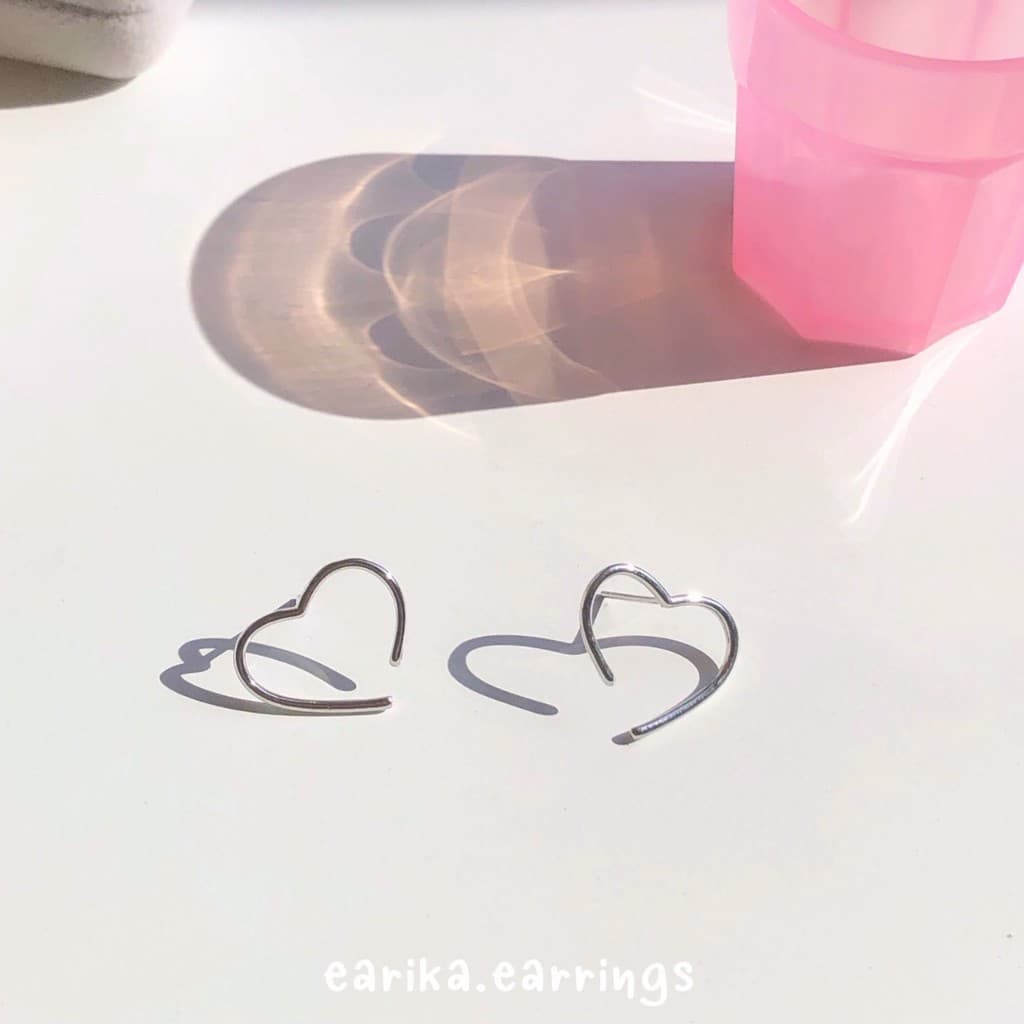 earika.earrings - my sweet soul ต่างหูห้อยหัวใจก้านเงินแท้ชุบทองคำขาว ผิวแพ้ง่ายใส่ได้ รูปที่ 8